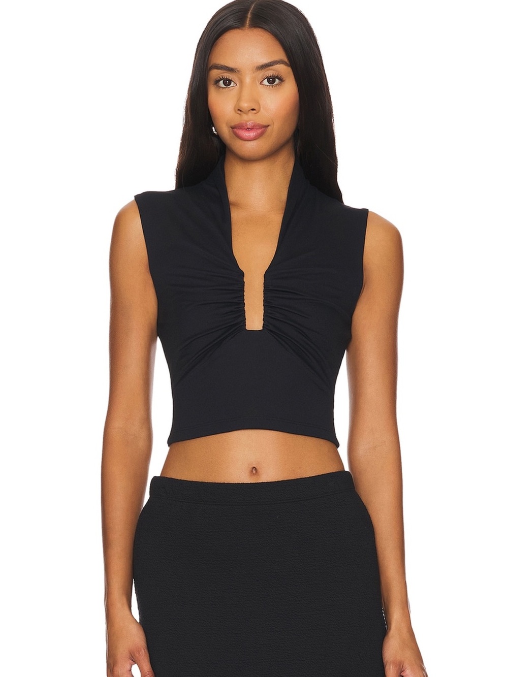 REVOLVE Susana Monaco Black Sleeveless Twist Front Camisole size XS